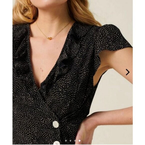 💕ROUJE💕 Floriane Jumpsuit ~ Black Polka Dot Print FR 40 = US 8 - Picture 5 of 16